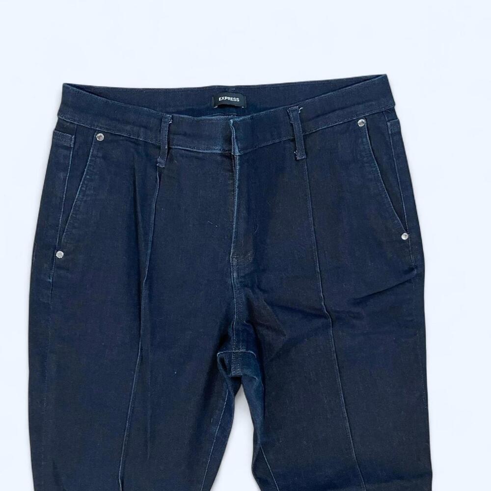 dark blue denim express skyscraper mid rise size 12 - Picture 3 of 8